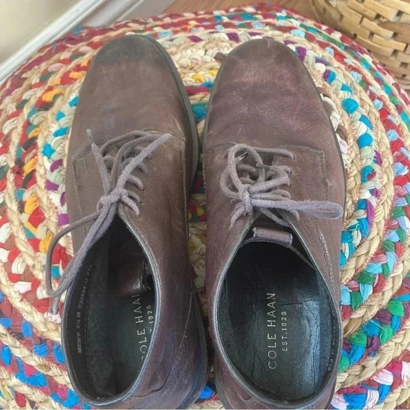 Cole Haan brown grained  leather boots - Picture 2 of 8